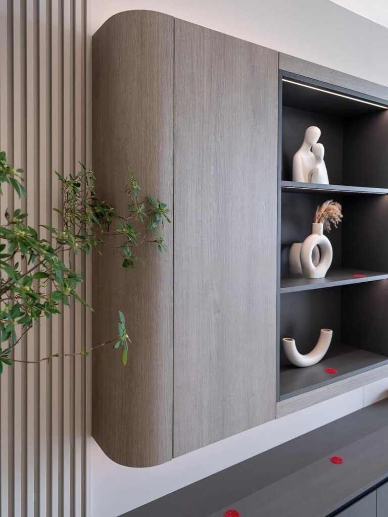 Curved cabinet design for modern kitchen by Boolala in Melbourne